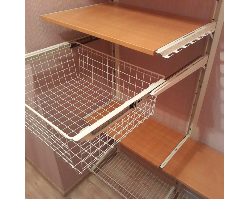 Гардеробная система в прихожую с сетчатыми ящиками